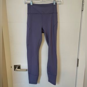 Cropped lavender purple lululemon leggings. Size 4.